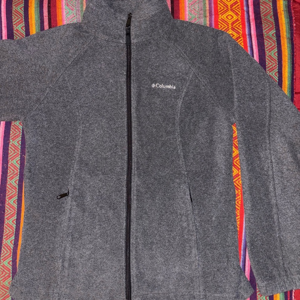 Columbia Unisex Charcoal Fleece Zip-Up
